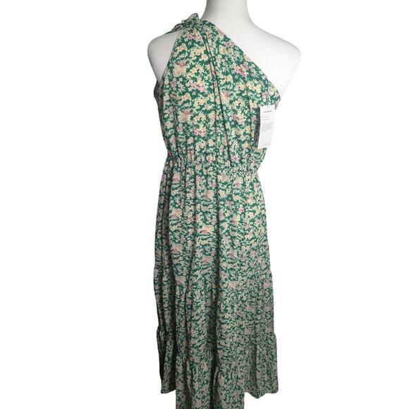 Pretty Garden Dress Floral Knot Shoulder Sleeveless Ruffle Flowy Boho Size Large - Picture 3 of 7